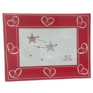 3 pack of 4"x6" PICTURE FRAMES Horizontal Acrylic Print Heart Frames